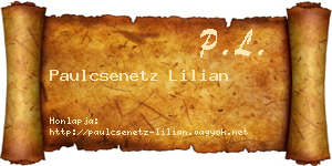 Paulcsenetz Lilian névjegykártya